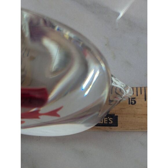 Murano Vintage Bag Tied With Bow Two Gold Fish Blown Glassware - Picture 6 of 6